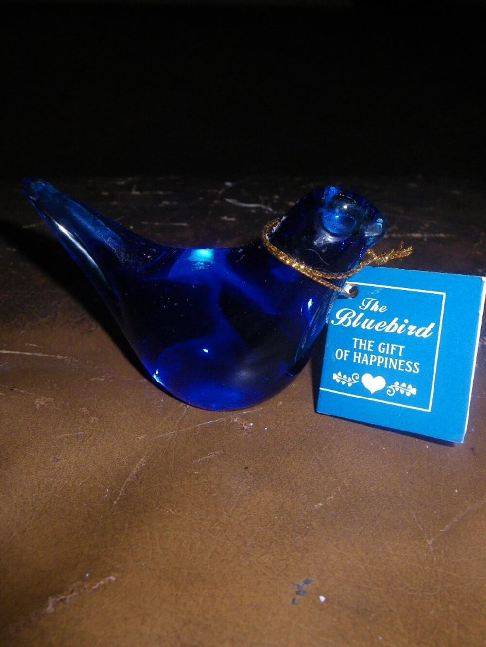 Vintage The Bluebird The Gift of Happiness GANZ Glass Figurine